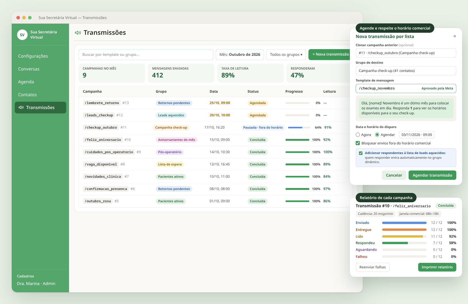Listas de transmissão e envio em massa via WhatsApp